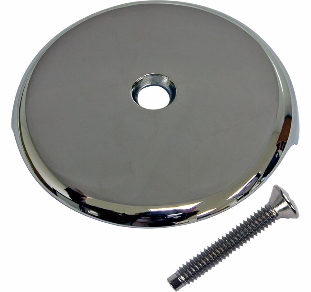 Jones Stephens T05012L Chrome Plated One-Hole Overflow Plate with Screw