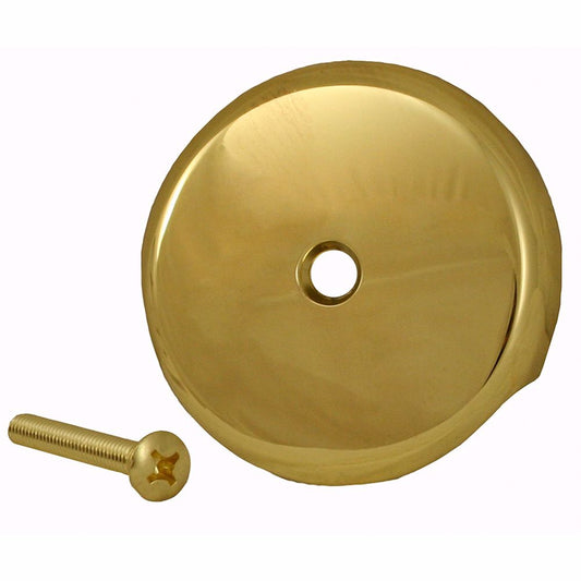 Jones Stephens T08012 Polished Brass One-Hole Overflow Plate with Screw