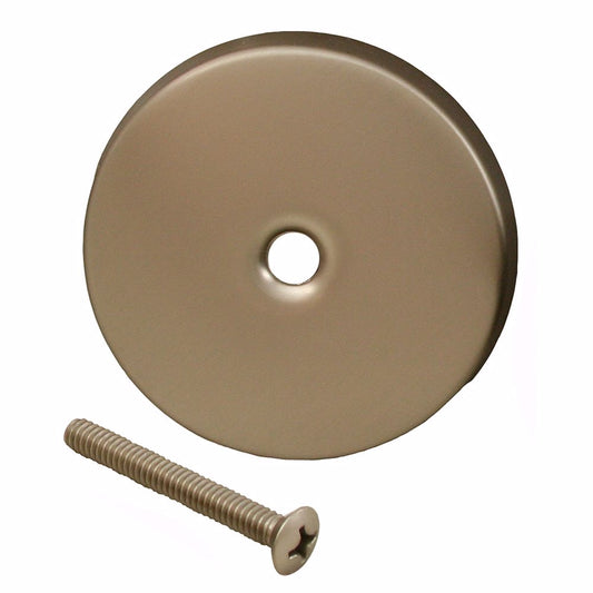 Jones Stephens T0812BN Brushed Nickel One-Hole Overflow Plate with Screw