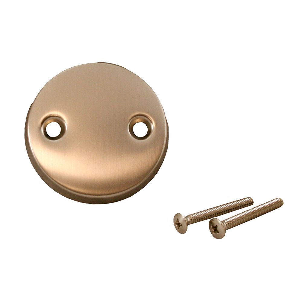 Jones Stephens T0813BN Brushed Nickel Two-Hole Overflow Faceplate with Screws