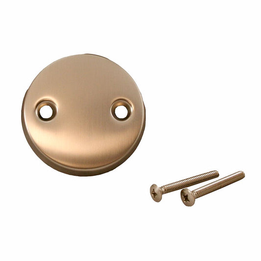 Jones Stephens T0813BN Brushed Nickel Two-Hole Overflow Faceplate with Screws