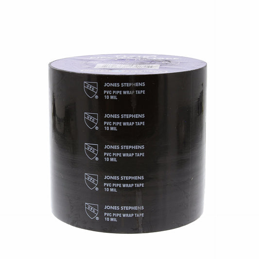 Jones Stephens T17104 4" x 100' Black Pipe Wrap Tape, 10 mil, Carton of 12