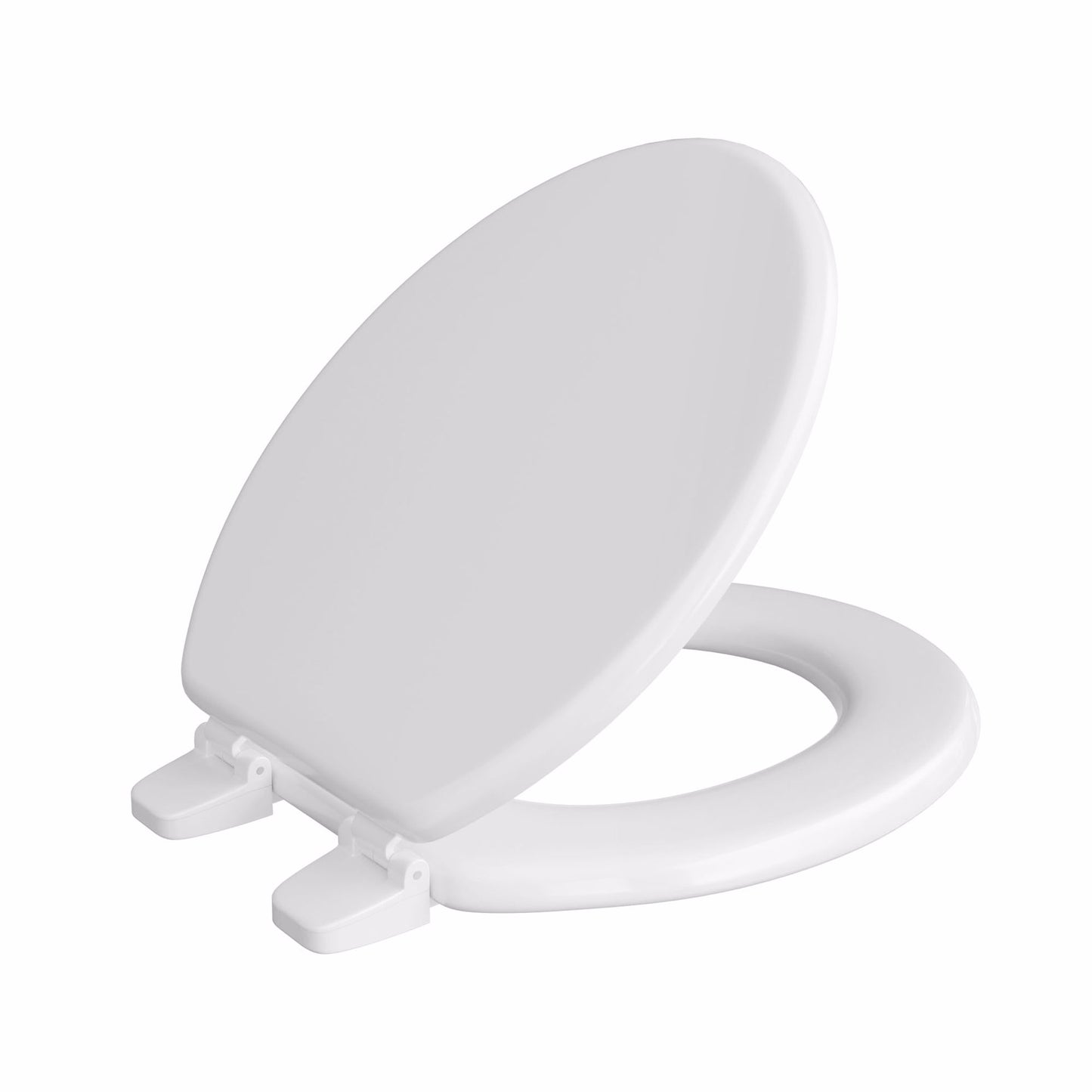 Jones Stephens U003WD00 White Deluxe Molded Wood Toilet Seat, Closed Front with Cover, Round