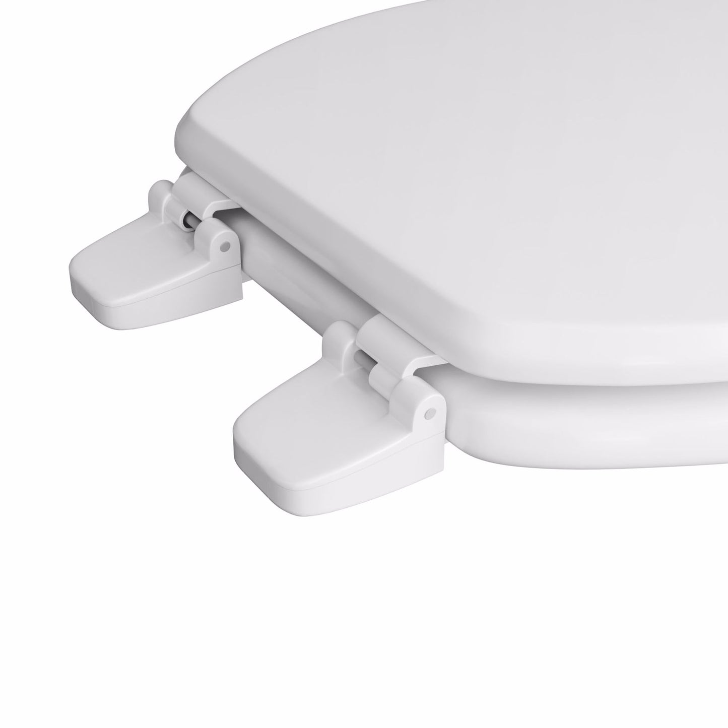 Jones Stephens U003WD00 White Deluxe Molded Wood Toilet Seat, Closed Front with Cover, Round