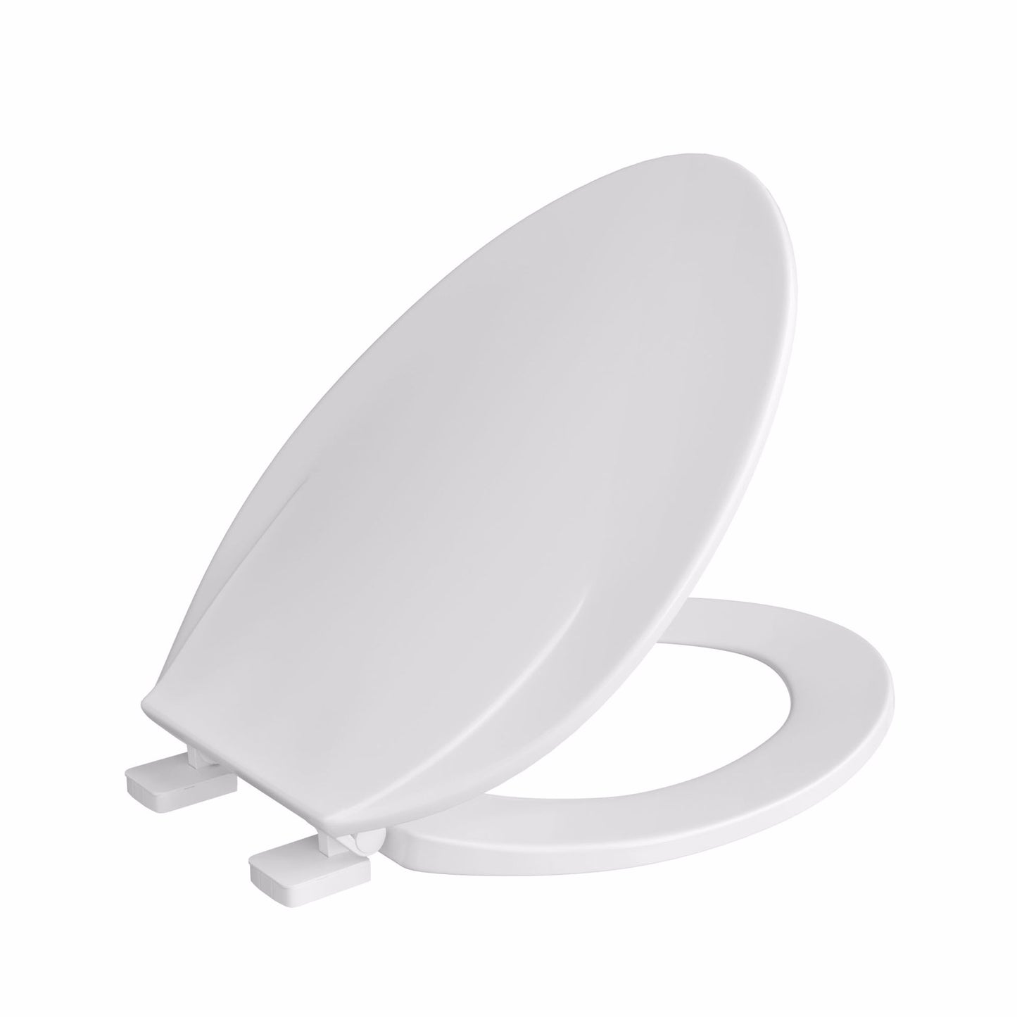 Jones Stephens U100600 White Plastic Utility Toilet Seat, Closed Front with Cover, Elongated
