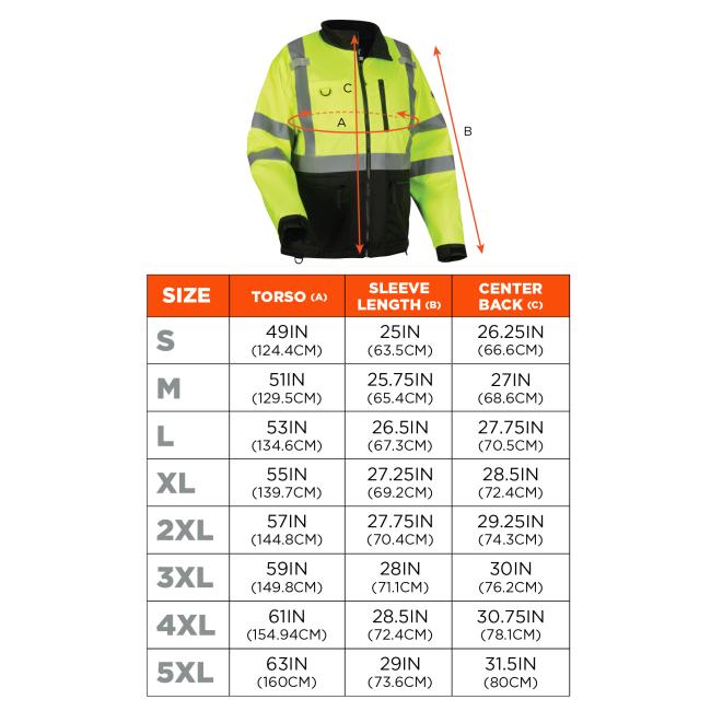 Ergodyne 23426 GloWear 8351 Hi-Vis Windbreaker Water-Resistant Jacket - Type R, Class 3
