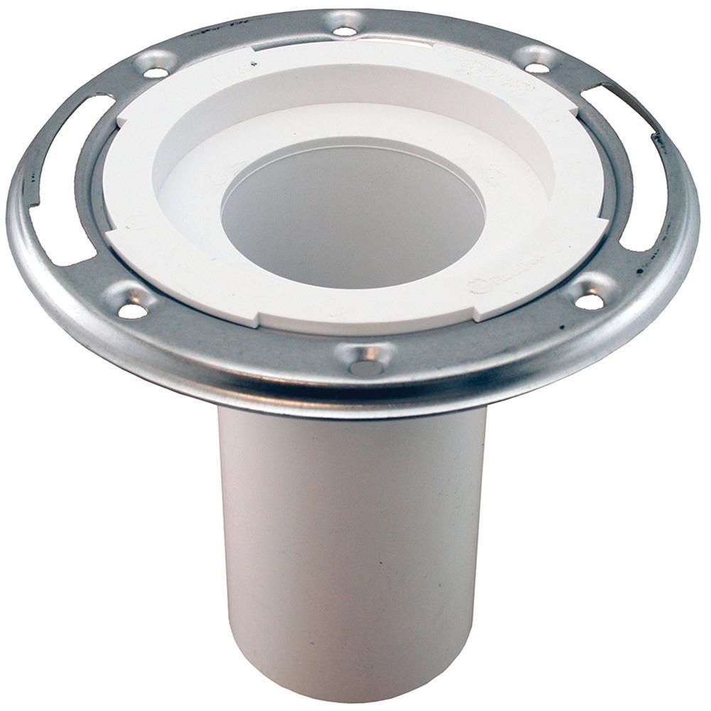 Jones Stephens C57236 3" PVC Closet Flange with Stainless Steel Ring less Knockout