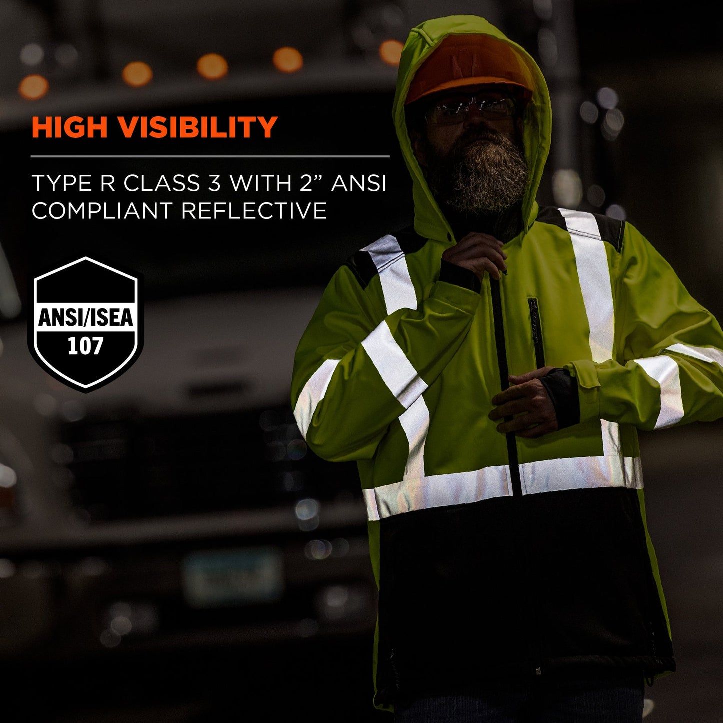 Ergodyne 23524 GloWear 8353 Hi-Vis Softshell Water-Resistant Jacket - Type R, Class 3