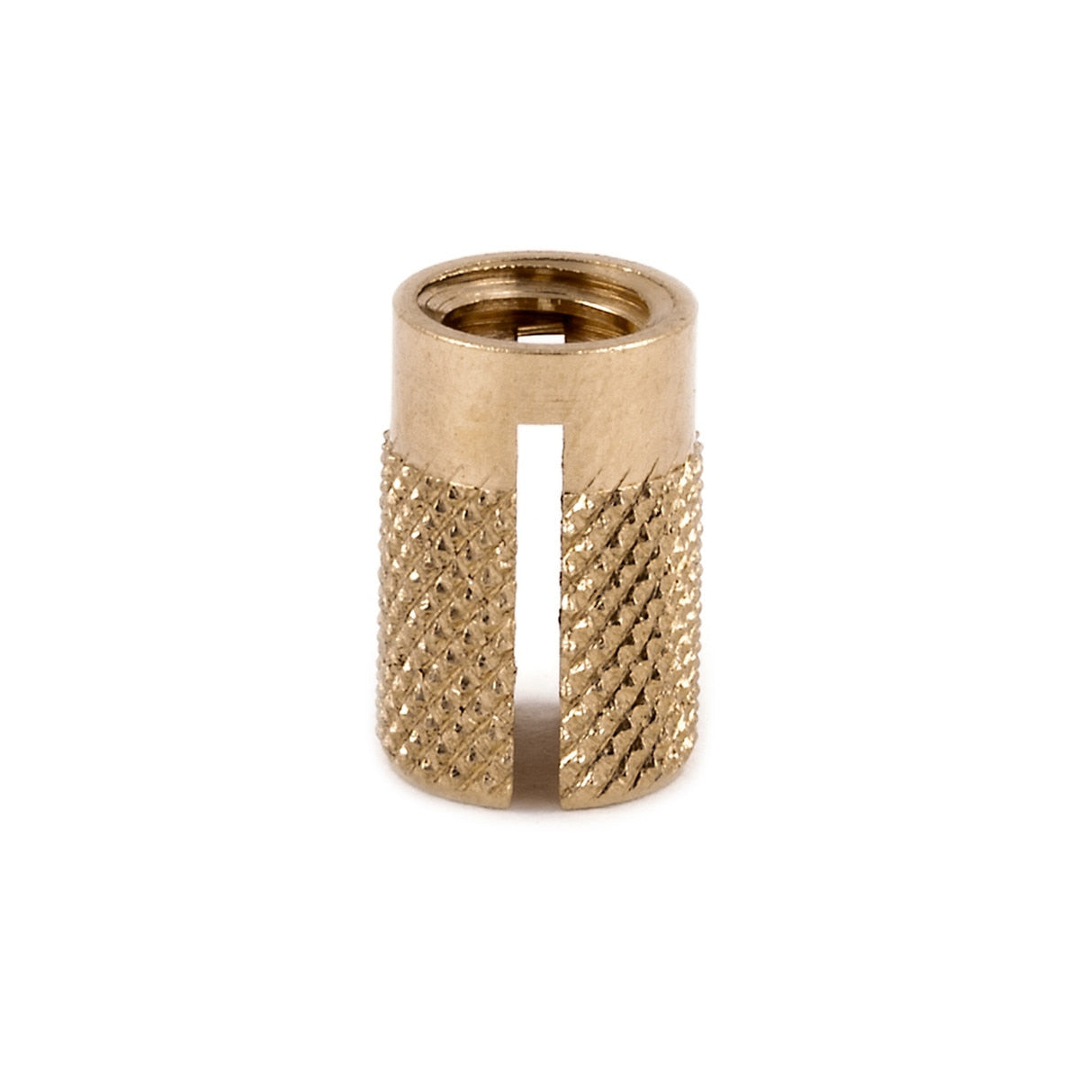 E-Z Press™ Threaded Insert for Plastic - Flush - Brass - 1/4-20 - .438" long (Pack of 25)