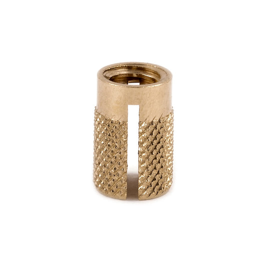 E-Z Press™ Threaded Insert for Plastic - Flush - Brass - M6-1.0 - .438" long (Pack of 25)