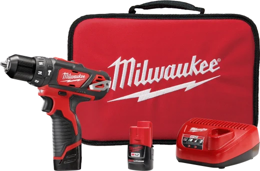 Milwaukee Tool 2408-22 M12™ 3/8” Hammer Drill/Driver Kit, 1 EA