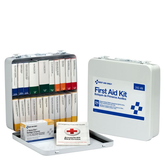 First Aid Only 242-AN 24 Unit First Aid Kit, Metal Case