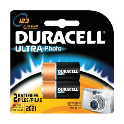 Duracell DL123AB2PK 3.0 Volt Lithium Battery(2 Batteries/Cd) (2 EA)