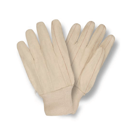 Cordova Safety 2432 Double Palm Gloves, Nap-In, Polyester/Cotton, Natural Color, Straight Thumb, Natural Knit Wrist