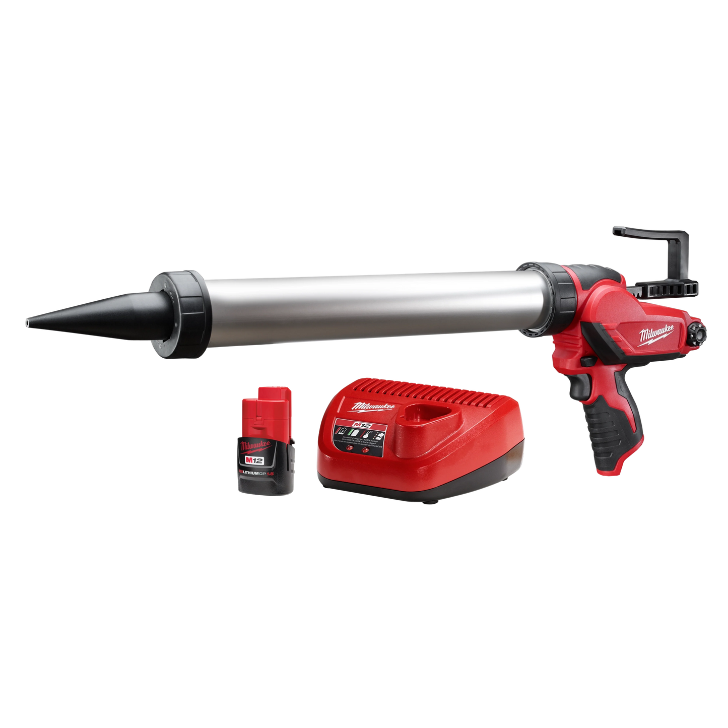 Milwaukee Tool 2442-21 M12™ 20oz. Aluminum Barrel Sausage Style Caulk and Adhesive Gun Kit, 1 ST