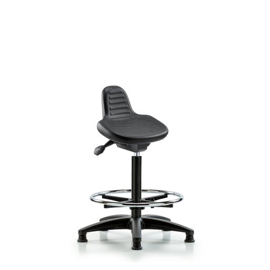 Blue Ridge Ergonomics PSTSS-RG-CF-RG Polyurethane Sit-Stand - Standing Height with Chrome Foot Ring