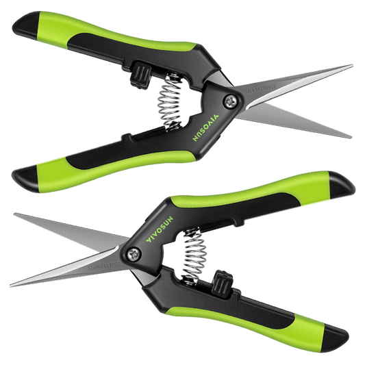 Vivosun Gardening Hand Pruner Pruning Shear with Straight Stainless Steel Blades, Black-and-Green