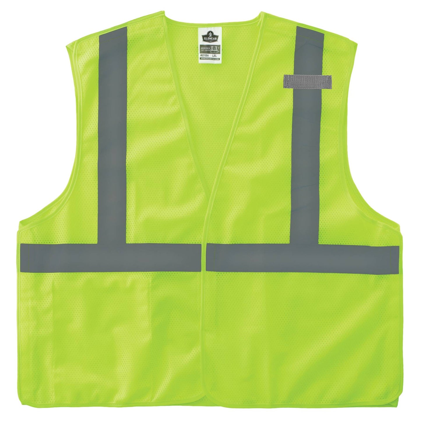 Ergodyne 24544 GloWear 8215BA-S Breakaway Mesh Hi-Vis Safety Vest - Type R, Class 2, Economy, Single Size L (Lime)