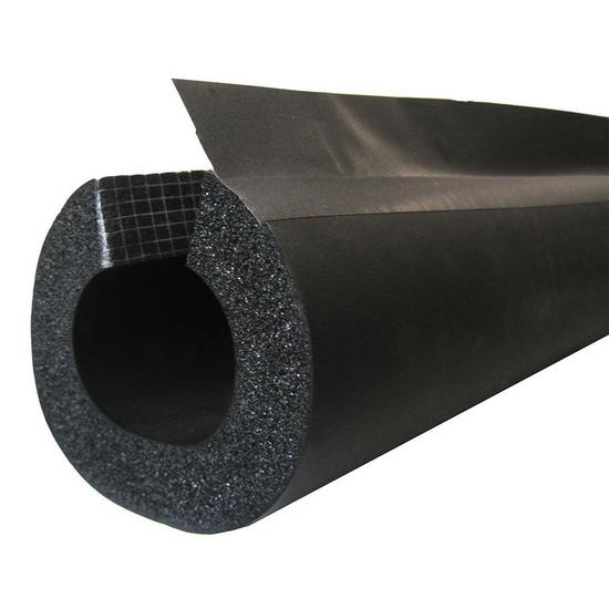 Jones Stephens I81318 3-1/8" ID (3" CTS) Self-Sealing Black Rubber Pipe Insulation with Overlap Tape, 1/2" Wall Thickness, 48 ft. per Carton