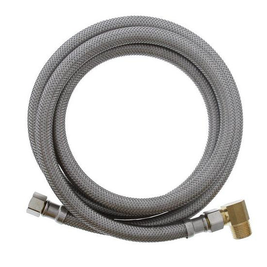 Jones Stephens S04234 3/8" Compression x 3/8" Compression x 60” Braided Stainless Steel Dishwasher Connector with 3/8” MIP 90° Elbow