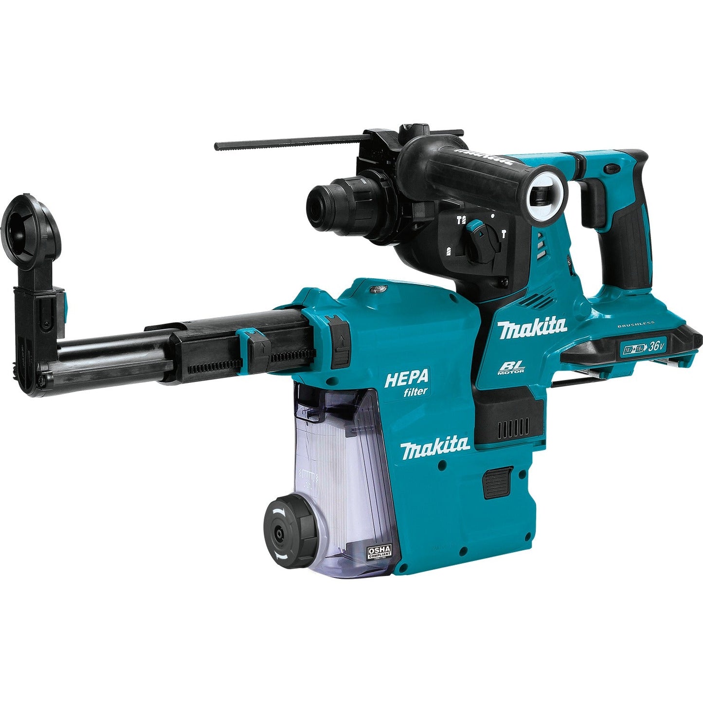 Makita XRH10ZW 36V (18V X2) LXT® Brushless 1‘1/8" SDS‘PLUS AVT® Rotary Hammer, w/ HEPA Dust Extractor, AFT®, AWS® Capable, Tool Only