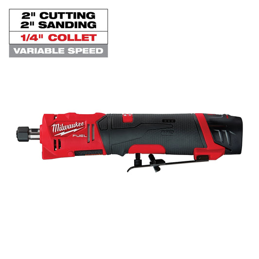 Milwaukee Tool 2486-22 M12 FUEL 1/4" Straight Die Grinder Kit, 1 KT