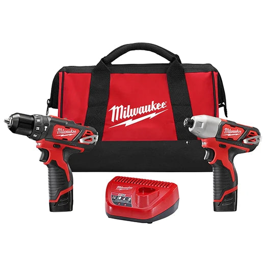 Milwaukee Tool 2497-22 M12™ Cordless LITHIUM-ION 2-Tool Combo Kit, 1 EA