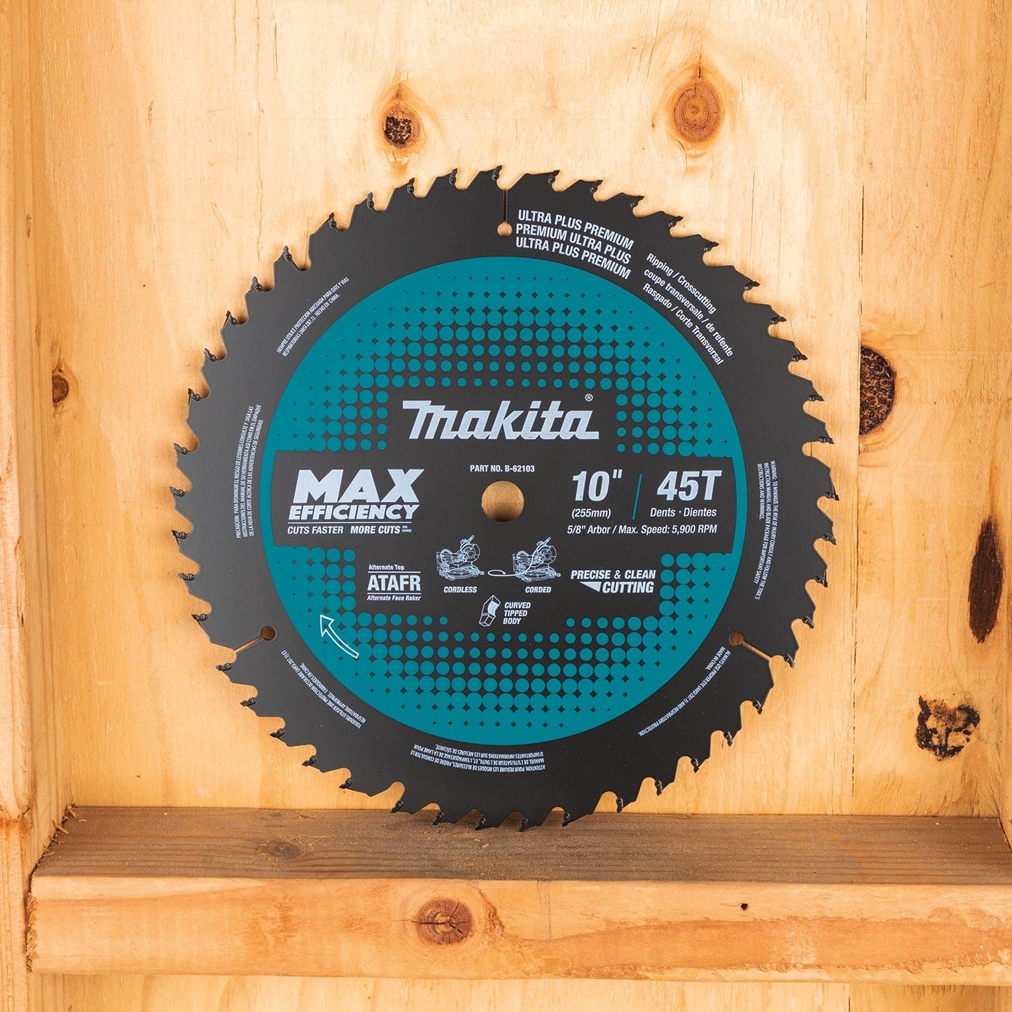 Makita B-62103 10" 45T Carbide‘Tipped Max Efficiency Miter Saw Blade