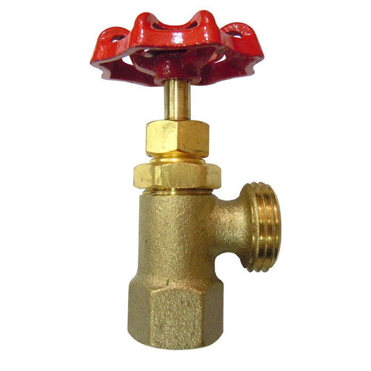 Jones Stephens B67322 1/2" FIP x 3/4" MHT Brass Boiler Drain Valve