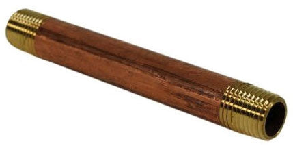 Jones Stephens N22006 3/8" x 4" Red Brass Pipe Nipple, Bag of 5