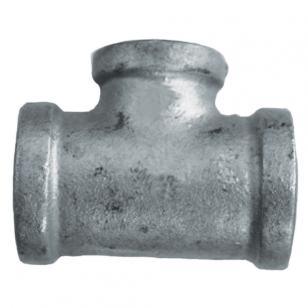 Jones Stephens G4600107 3/4" x 1/2" Galvanized Iron Reducing Tee, Banded