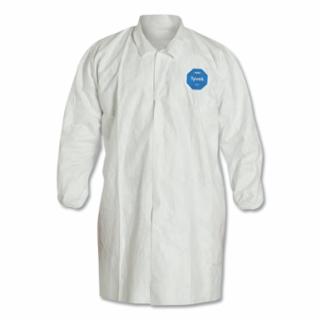 DUPONT TY211S-XL Tyvek Lab Coat Snap Front- Elastic Wrists (30 EA)