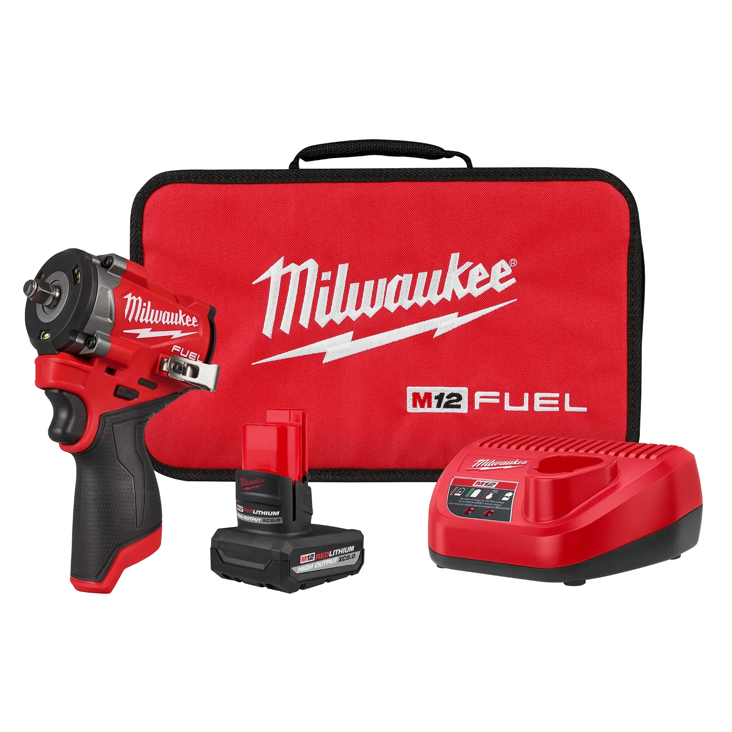 Milwaukee Tool 2562-21 M12 FUEL™ Stubby 3/8" Impact Wrench Kit, 1 EA