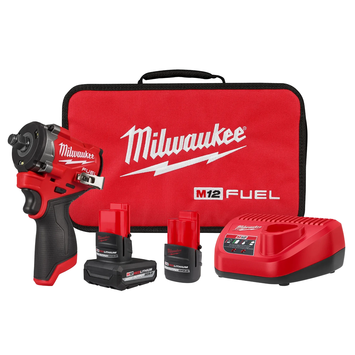 Milwaukee Tool 2563-22 M12 FUEL™ Stubby 1/2" Impact Wrench Kit, 1 EA