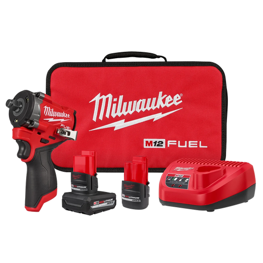 Milwaukee Tool 2563-22 M12 FUEL™ Stubby 1/2" Impact Wrench Kit, 1 EA