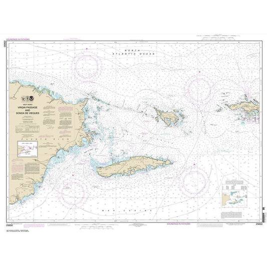 Paradise Clay NO_25650 HISTORICAL NOAA Chart Virgin Passage and Sonda de Vieques