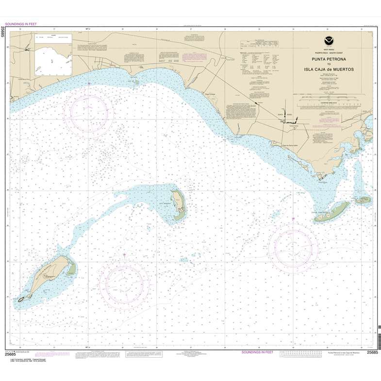 Paradise Clay NO_25685 HISTORICAL NOAA Chart Punta Petrona to lsla Caja de Muertos