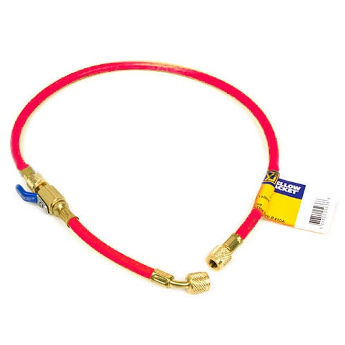 Yellow Jacket 25696 96", Red, PLUS II 1/4" hose with FlexFlow valve