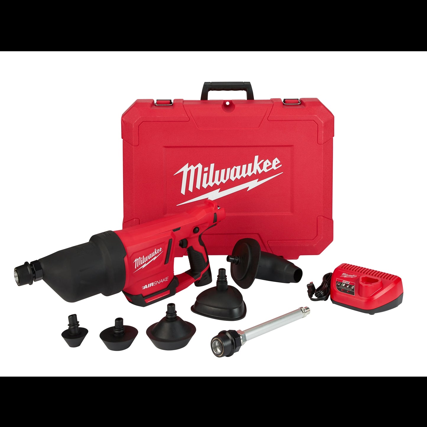 Milwaukee Tool 2572B-21 M12 AIRSNAKE Drain Cleaning Air Gun Kit w/Extension (10"), 1 ST