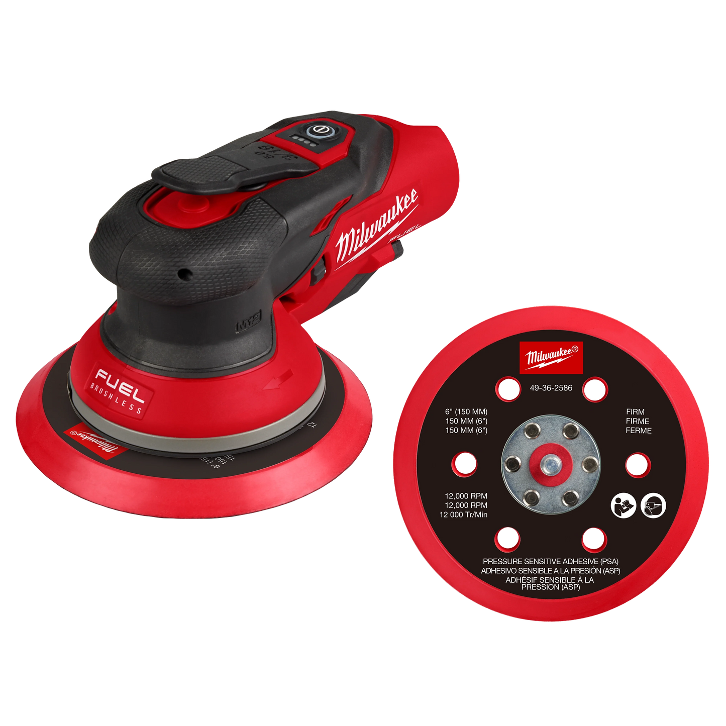 Milwaukee Tool 2585-20 M12 FUEL™ 6" Random Orbital Sander (3/16"), 1 EA
