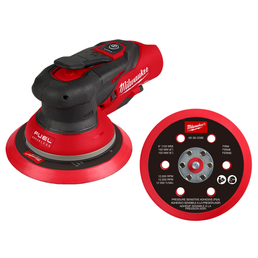 Milwaukee Tool 2585-20 M12 FUEL™ 6" Random Orbital Sander (3/16"), 1 EA