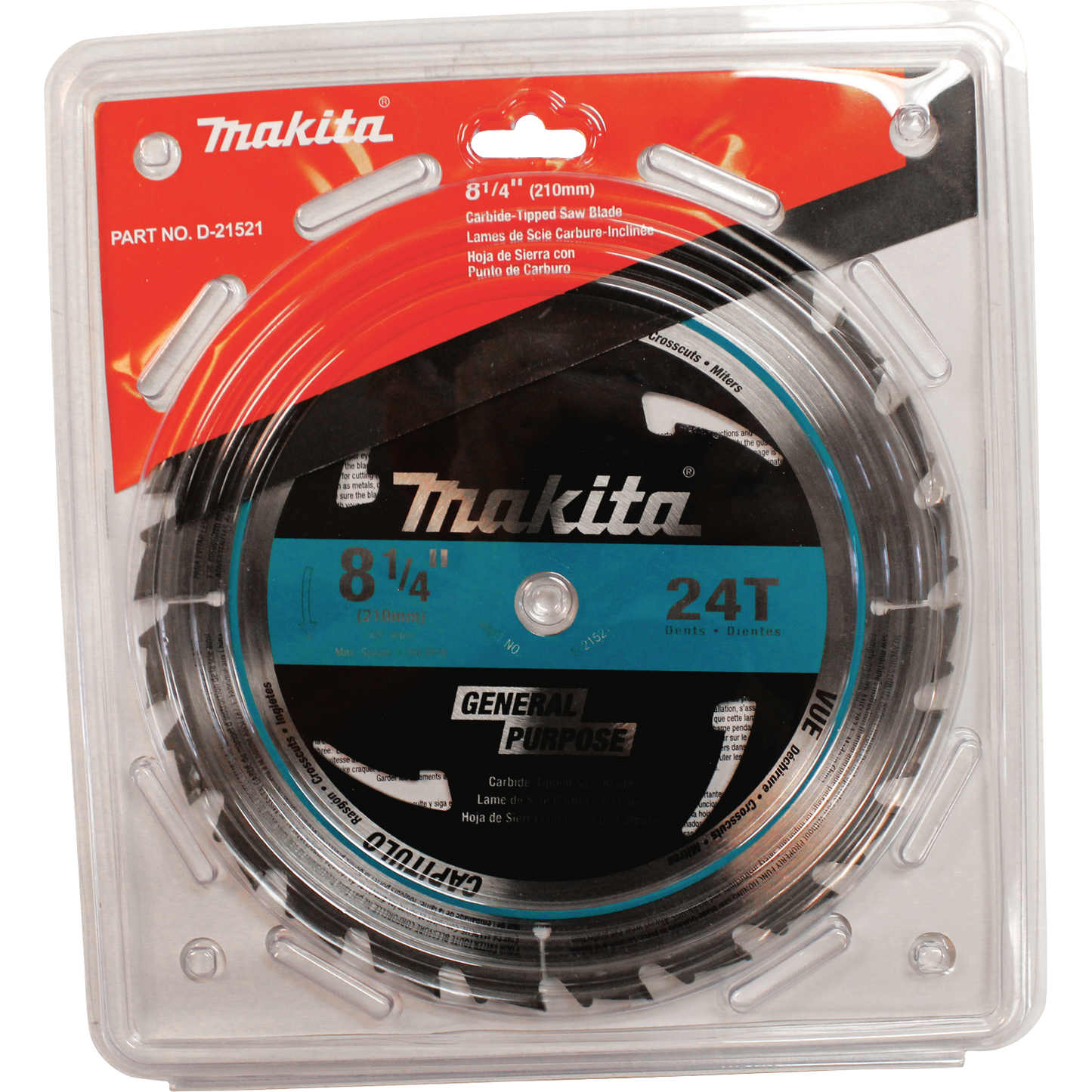 Makita D-21521 8‘1/4" 24T Carbide‘Tipped Circular Saw Blade, Framing