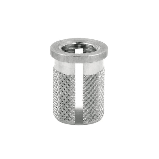 E-Z Press™ Threaded Insert for Plastic - Flanged - Stainless - 3/8-16 (Pack of 5)