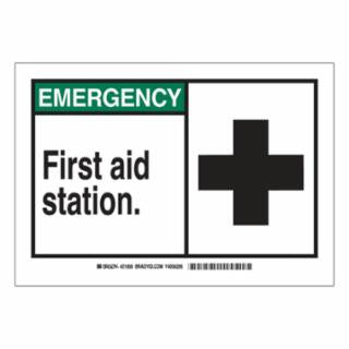 BRADY® 21806 Brady EMERGENCY First Aid Station Signs