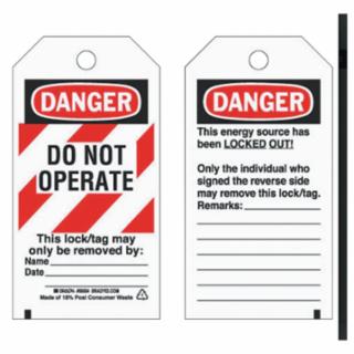 BRADY® 66064 Lockout Tags  B-851  5 3/4Inh X 3Inw