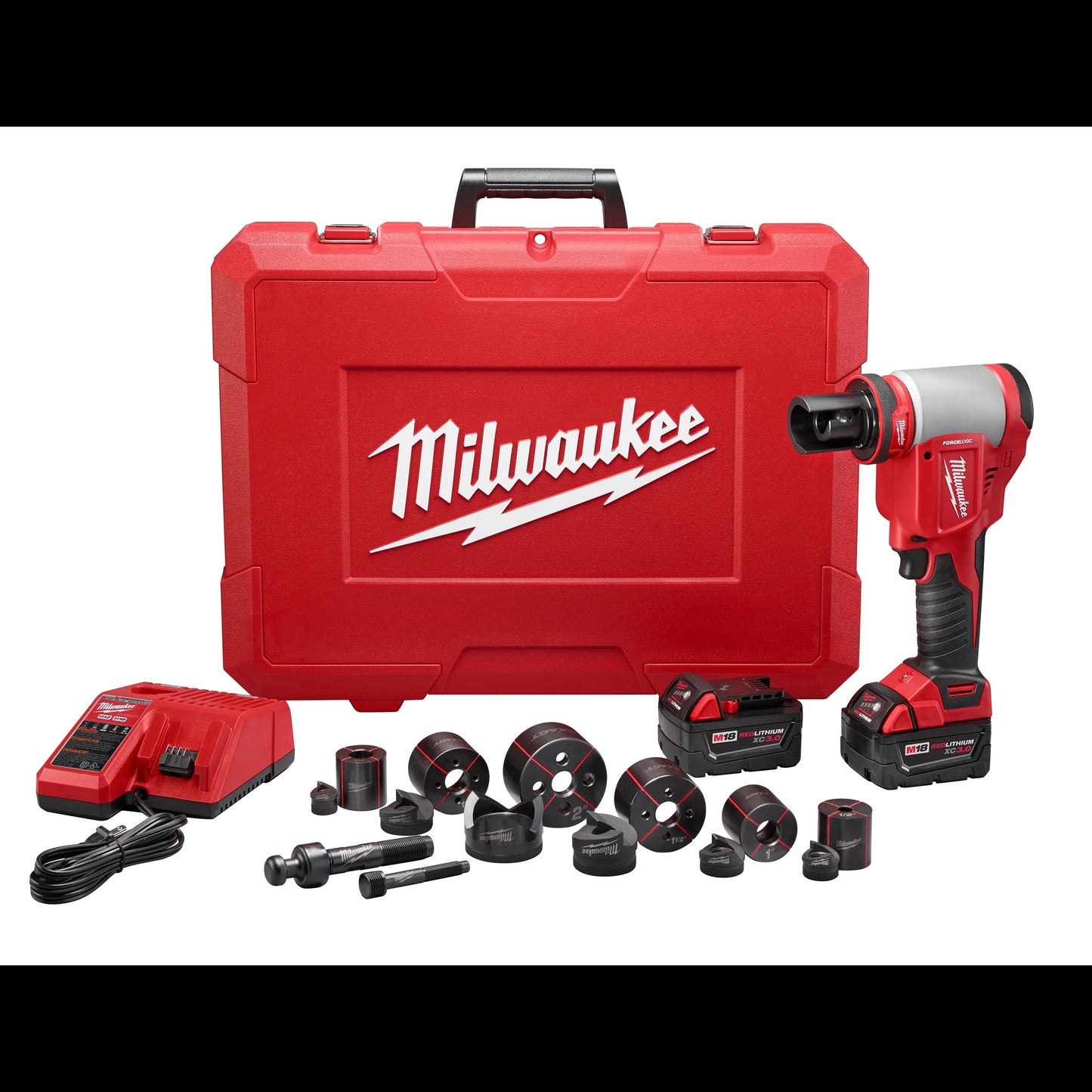 Milwaukee Tool 2676-22 M18 FORCE LOGIC 10 Ton Knockout Tool Kit (1/2" - 2"), 1 EA