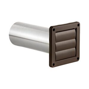 Lambro 267B 4 Inch Brown Plastic Exhaust Wall Louvered Vent