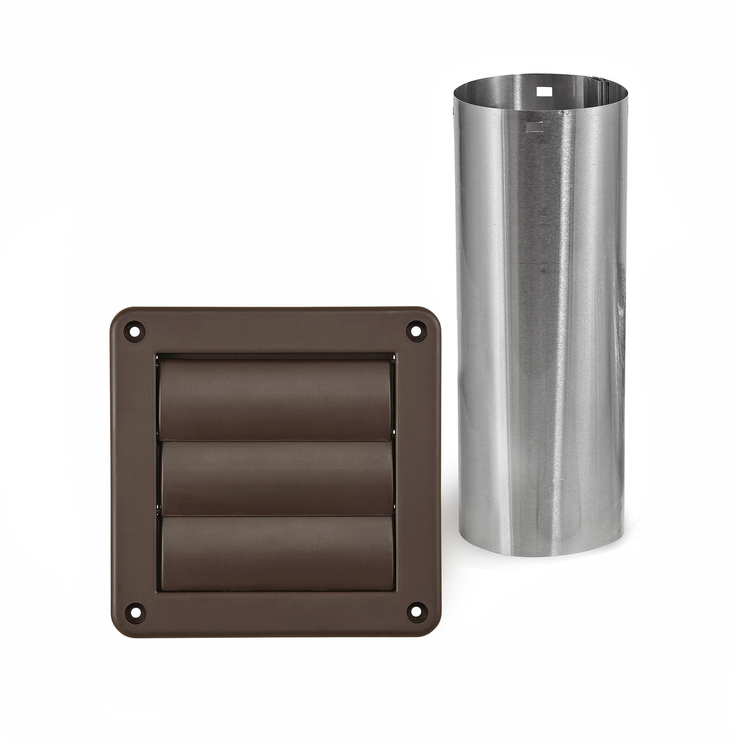 Lambro 267BKD 4 Inch Brown Plastic Exhaust Wall Louvered Vent (Un-Assembled)