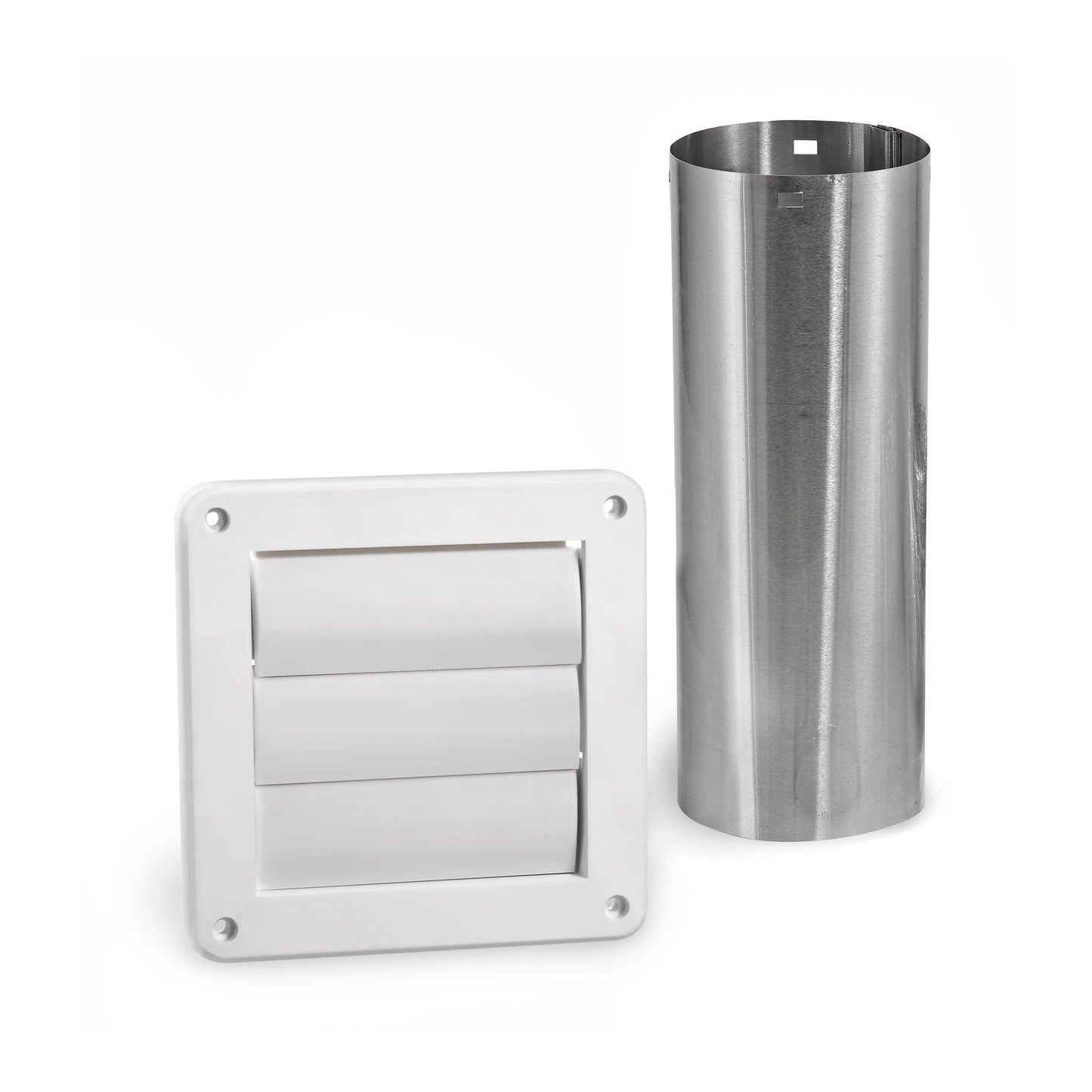 Lambro 267WKD 4 Inch White Plastic Exhaust Wall Louvered Vent (Un-Assembled)