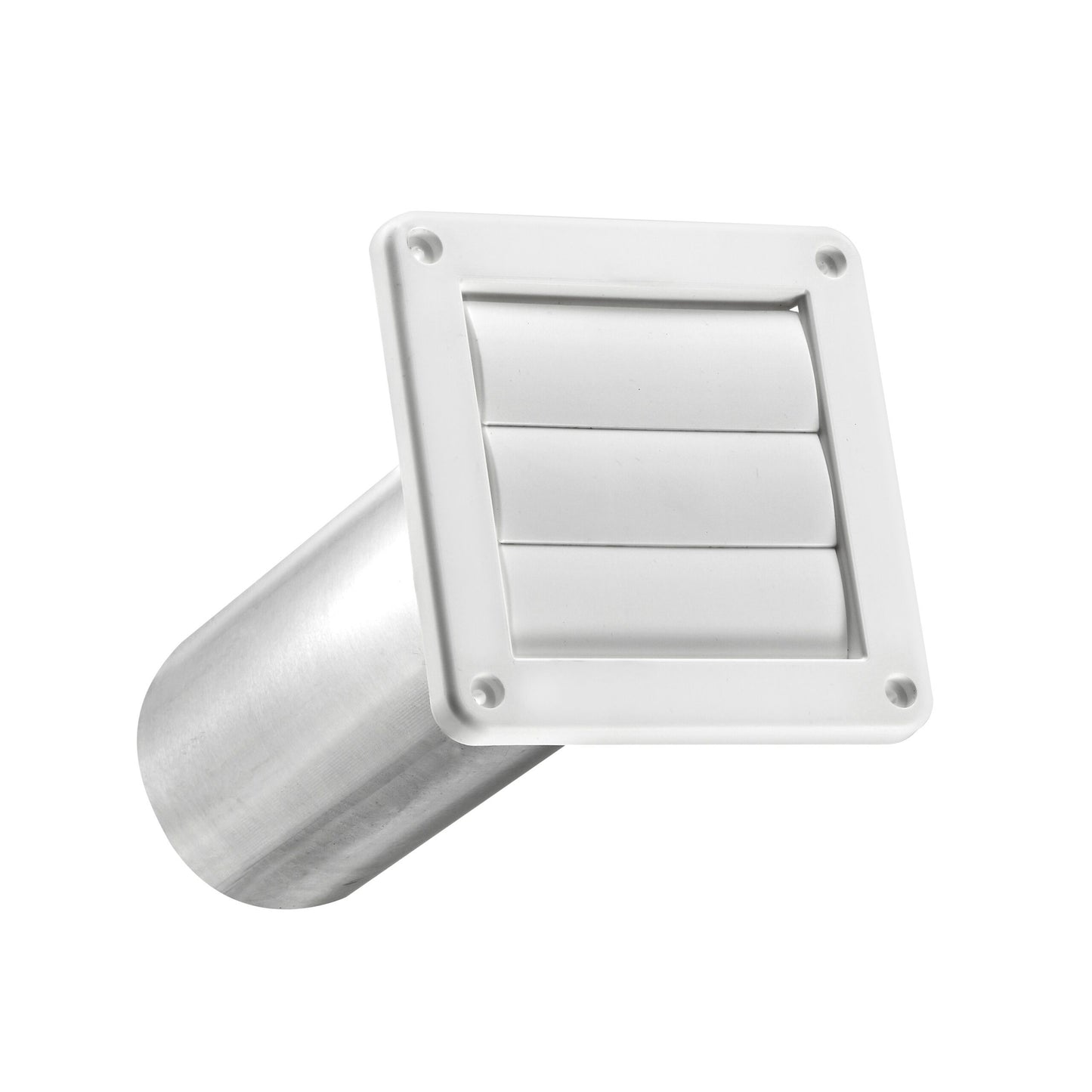 Lambro 267W-B 4 Inch White Plastic Wall Exhaust Louvered Dryer Vent – 11 Inch Pipe